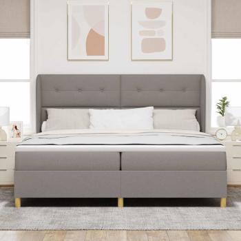Boxspringbett mit Kopfteil Taupe 200 x 200 cm Stoff