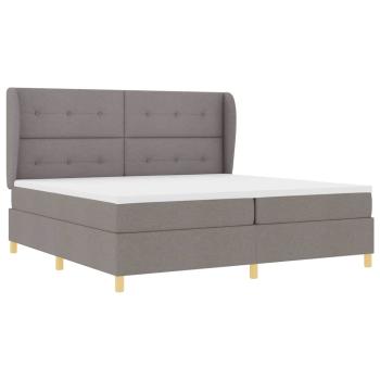 Boxspringbett mit Kopfteil Taupe 200 x 200 cm Stoff