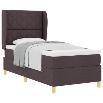 Boxspringbett mit Kopfteil Dunkelbraun 190 x 90 cm Stoff