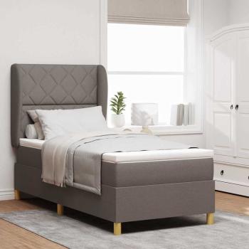ARDEBO.de - Boxspringbett mit Kopfteil Taupe 200 x 100 cm Stoff