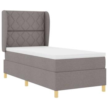 Boxspringbett mit Kopfteil Taupe 200 x 100 cm Stoff
