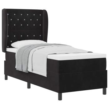 Boxspringbett mit Matratze Schwarz 200 x 80 cm Samt