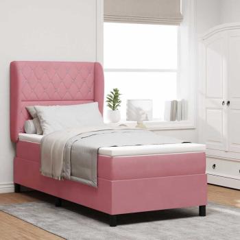 ARDEBO.de - Boxspringbett mit Kopfteil Rosa 190 x 90 cm Samt