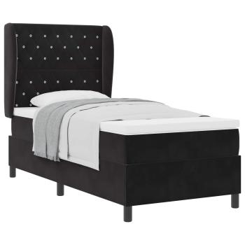 Boxspringbett mit Matratze Schwarz 200 x 100 cm Samt