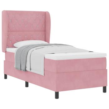 Boxspringbett mit Kopfteil Rosa 200 x 100 cm Samt