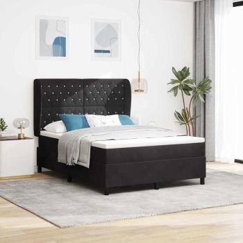 ARDEBO.de - Boxspringbett mit Matratze Schwarz 190 x 140 cm Samt