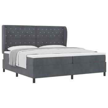 Boxspringbett mit Matratze Dunkelgrau 200 x 200 cm Samt