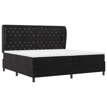 Boxspringbett mit Matratze Schwarz 200 x 200 cm Samt