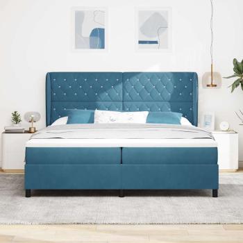 Boxspringbett mit Matratze Dunkelblau 200 x 200 cm Samt