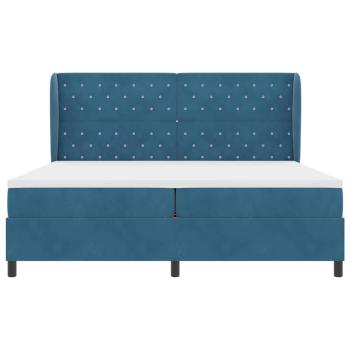 Boxspringbett mit Matratze Dunkelblau 200 x 200 cm Samt