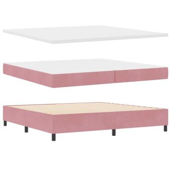 Boxspringbett mit Kopfteil Rosa 200 x 200 cm Samt