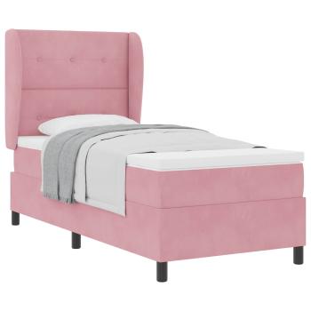 Boxspringbett mit Kopfteil Rosa 190 x 90 cm Samt
