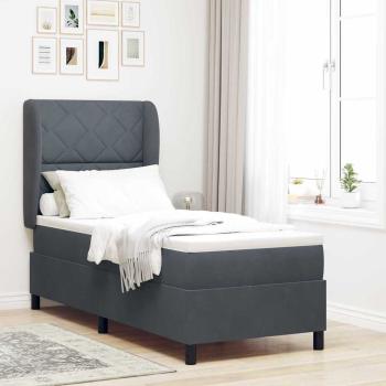 ARDEBO.de - Boxspringbett mit Kopfteil Dunkelgrau 200 x 80 cm Samt