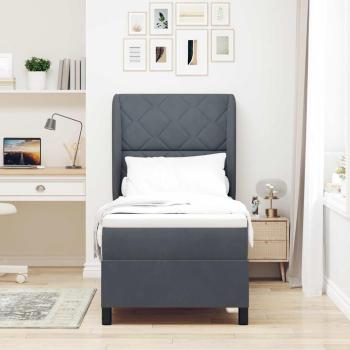 Boxspringbett mit Kopfteil Dunkelgrau 200 x 80 cm Samt