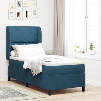 ARDEBO.de - Boxspringbett mit Kopfteil Dunkelblau 200 x 80 cm Samt