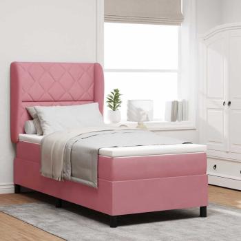 ARDEBO.de - Boxspringbett mit Kopfteil Rosa 200 x 100 cm Samt