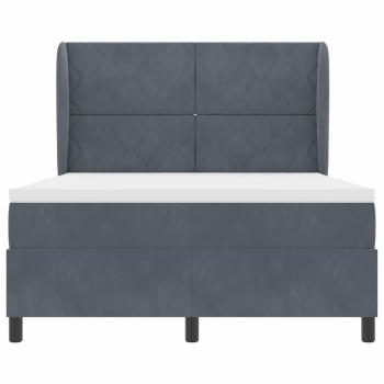 Boxspringbett mit Kopfteil Dunkelgrau 200 x 160 cm Samt
