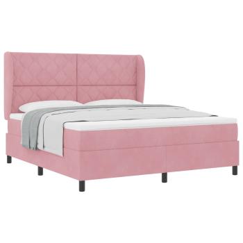 Boxspringbett mit Kopfteil Rosa 200 x 180 cm Samt