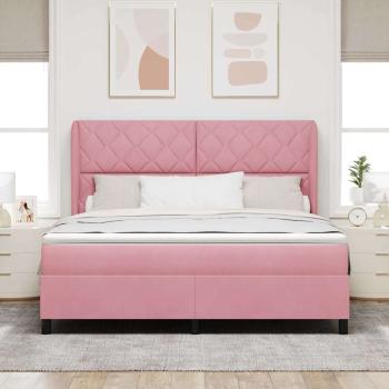 Boxspringbett mit Kopfteil Rosa 200 x 180 cm Samt