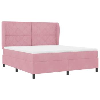 Boxspringbett mit Kopfteil Rosa 200 x 180 cm Samt