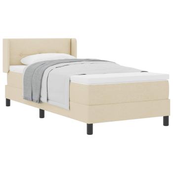 Boxspringbett mit Kopfteil Creme 200 x 100 cm Stoff
