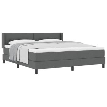 Boxspringbett mit Kopfteil Dunkelgrau 200 x 180 cm Stoff
