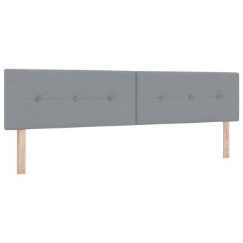 Boxspringbett mit Kopfteil Hellgrau 200 x 200 cm Stoff