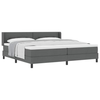 Boxspringbett mit Kopfteil Dunkelgrau 200 x 200 cm Stoff