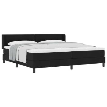 Boxspringbett mit Kopfteil Schwarz 200 x 200 cm Stoff