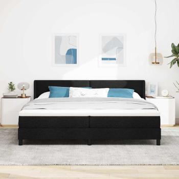 Boxspringbett mit Kopfteil Schwarz 200 x 200 cm Stoff