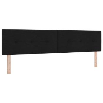 Boxspringbett mit Kopfteil Schwarz 200 x 200 cm Stoff
