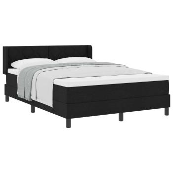 Boxspringbett mit Kopfteil Schwarz 190 x 140 cm Stoff