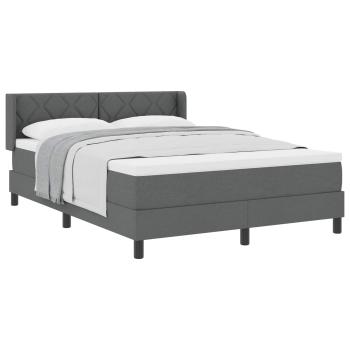 Boxspringbett mit Kopfteil Dunkelgrau 200 x 140 cm Stoff