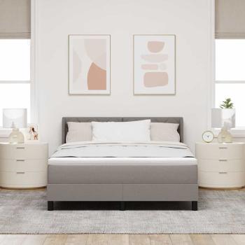 Boxspringbett mit Kissen mit Kopfteil Taupe 200 x 140 cm Stoff