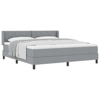 Boxspringbett mit Kopfteil Hellgrau 200 x 180 cm Stoff
