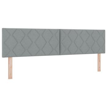 Boxspringbett mit Kopfteil Hellgrau 200 x 180 cm Stoff