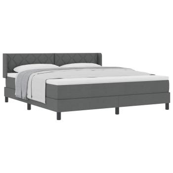 Boxspringbett mit Kissen Dunkelgrau 200 x 180 cm Stoff