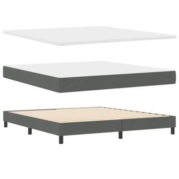 Boxspringbett mit Kissen Dunkelgrau 200 x 180 cm Stoff