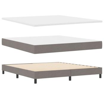 Boxspringbett mit Kopfteil Taupe 200 x 180 cm Stoff