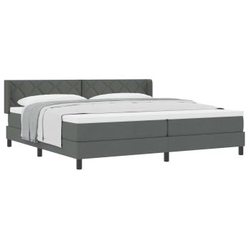 Boxspringbett mit Kopfteil Dunkelgrau 200 x 200 cm Stoff