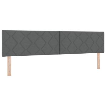 Boxspringbett mit Kopfteil Dunkelgrau 200 x 200 cm Stoff