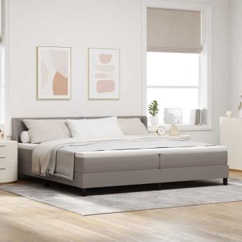 ARDEBO.de - Boxspringbett mit Kopfteil Taupe 200 x 200 cm Stoff