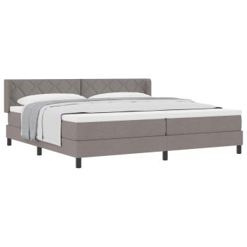 Boxspringbett mit Kopfteil Taupe 200 x 200 cm Stoff