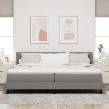 Boxspringbett mit Kopfteil Taupe 200 x 200 cm Stoff