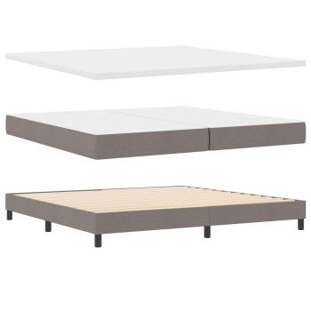Boxspringbett mit Kopfteil Taupe 200 x 200 cm Stoff
