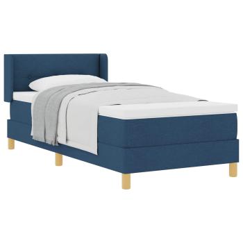 Boxspringbett mit Kopfteil Blau 200 x 80 cm Stoff