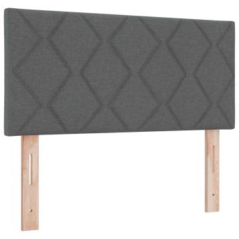 Boxspringbett mit Kopfteil Dunkelgrau 200 x 100 cm Stoff