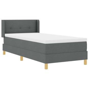 Boxspringbett mit Kopfteil Dunkelgrau 200 x 100 cm Stoff