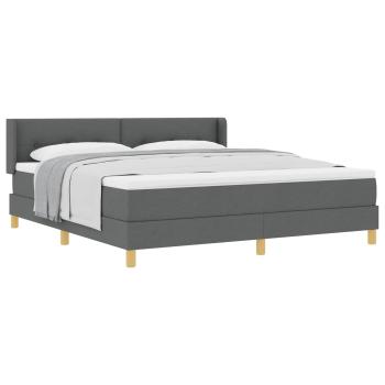 Boxspringbett mit Kopfteil Dunkelgrau 200 x 180 cm Stoff