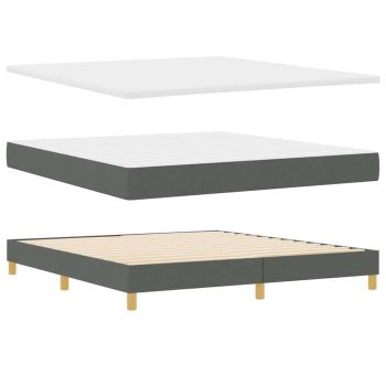 Boxspringbett mit Kopfteil Dunkelgrau 200 x 180 cm Stoff